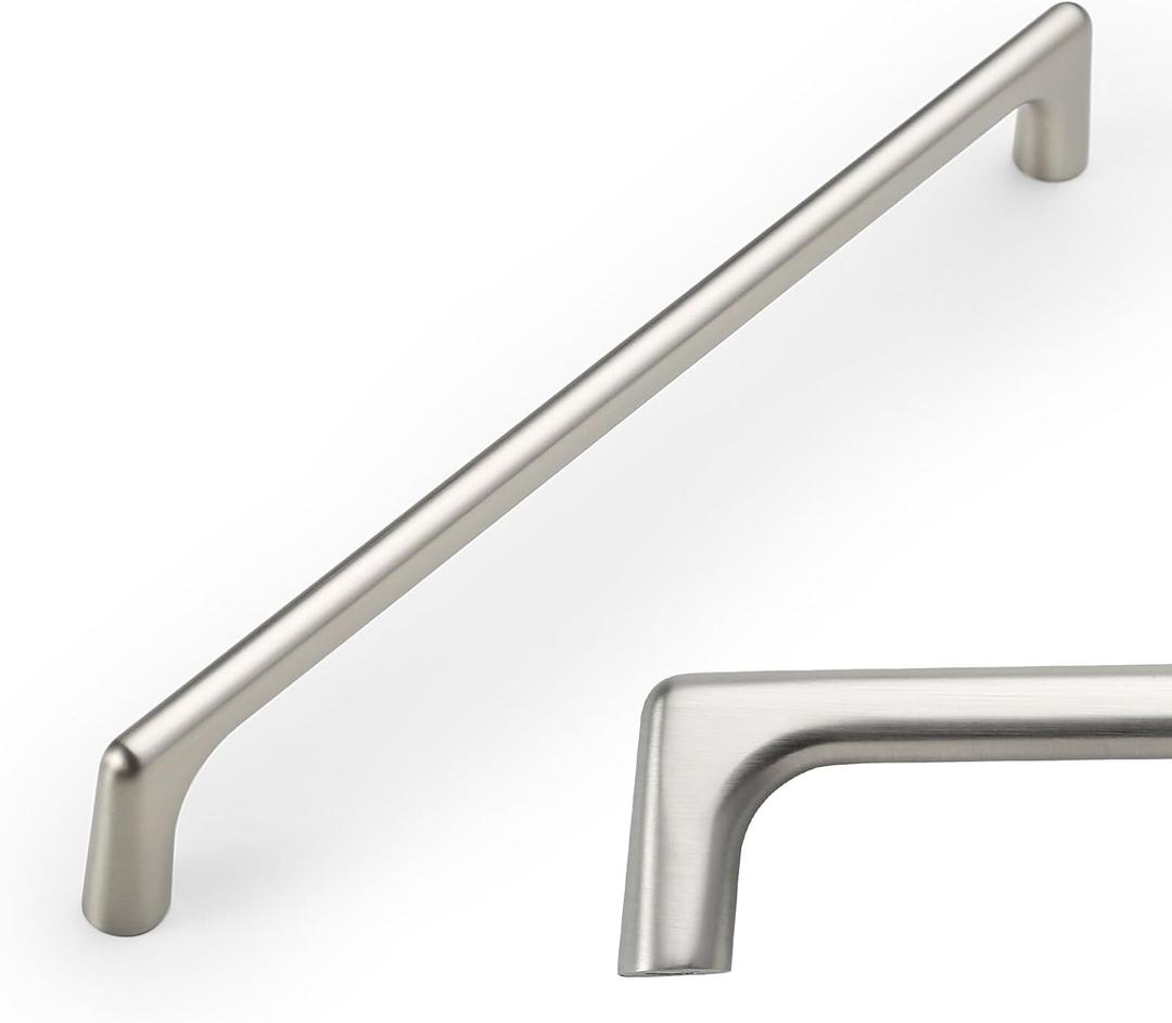 Amerdeco 10 Pack Brushed Satin Nickel Cabinet Pulls 7.5 Inch(192MM) Hole Centers Kitchen Cabinet Handles Hardware Kitchen Handles for Cabinets Cupboard Handles Drawer Pulls ZH0041