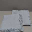 MIULEE Decorative Throw Pillow Covers Neutral Linen Fringe Throw Pillows Set of 2 Light Blue Boho Farmhouse Cushion Covers with Tassels for Couch Sofa Bed Living Room Spring Home Decor 20x20 Inch