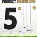 Pelopy Large Number 5 Yard Sign, 24 Inches, Outdoor Lawn Decor, Weatherproof Yard Card with Metal H Stakes, Black and White
