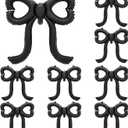 Leorate 10 Pcs Black Bow Balloons - Bow Theme Decorations for Girls Birthday, Bridal Shower, Baby Shower, Engagement, Bachelorette Party Supplies, Party Decoration