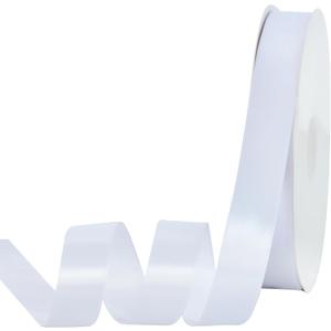 TONIFUL 7/8 Inch x 100yds White Satin Ribbon Thin Solid Frabic Ribbons for Gift Wrapping, DIY Crafts Bows, Invitations, Floral Bouquets, Christmas Wedding Party Valentine's Decor