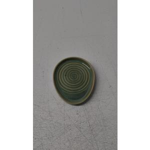 Ceramic Spoon Rest for Stove Top, Spoon Holder for Kitchen Counter, Farmhouse Cooking Utensil Holder for Spoons, Ladles, Spatula, Glazed Green