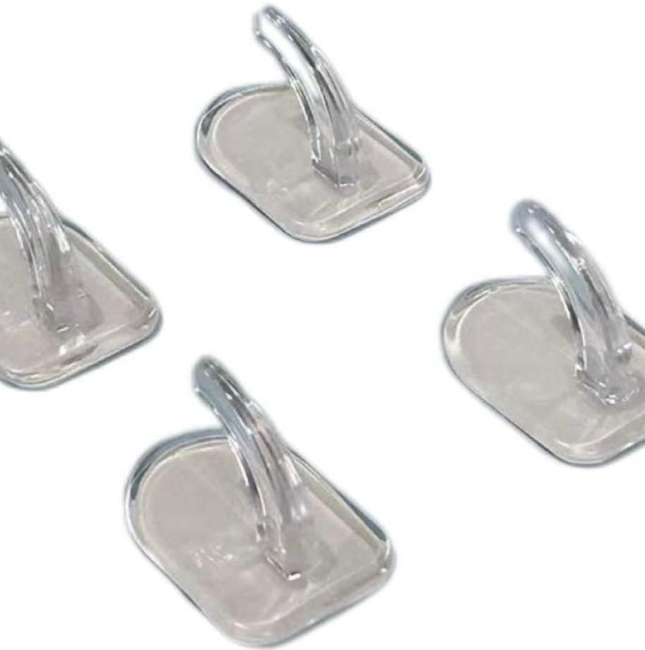 20 Pcs Clear Adhesive Wall Hooks for Hanging, Small Plastic Sticky, Transparent Acrylic Sticky Hangers for Walls,Temporary Wall for Transparent Plastic Hanging Hooks for Kitchen, Bathroom,Home