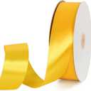 TONIFUL 1-1/2 Inch (40mm) x 100 Yards Yellow Wide Satin Ribbon Solid Fabric Ribbon for Gift Wrapping Chair Sash Valentine's Day Wedding Birthday Party Decoration Hair Floral Craft Sewing