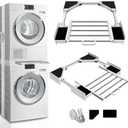 Kiss Core Washer Dryer Stacking Kit 29 inch, Universal Washer and Dryer Stacking Kit with Pull Out Drying Rack, Adjustable 29"/28"/27"/26"/25"/24" Stacking Kit with Ratchet Strap