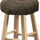 baibu Stool Covers Round, Super Soft Round Bar Stool Cushion Covers Seat Cushion - One Cushion Only (Brown 12" (30cm)) (12x12x2.5 Inch (Pack of 1))