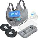 Zomaple Mastectomy Recovery Pillow with Strap, Swirly Gel Pack, Seat Belt Cover & Shower Lanyard Post-Op Essentials, Breast Augmentation/Reduction & Recovery Supplies Washable Cover for Comfort