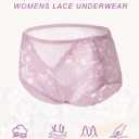 Sexy High Waisted Underwear for Women Plus Size Briefs Breathable Lace Panties High Waisted Cheekster Granny Panties (XL)