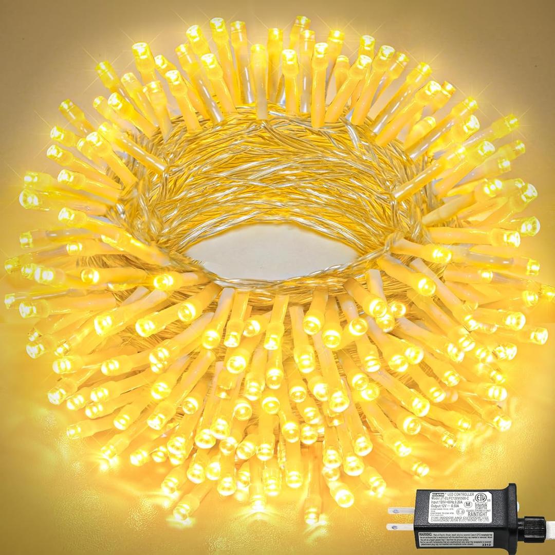 100FT 300 LED Outdoor String Lights, Connectable Christmas Lights Indoor Waterproof with 8 Modes, Bedroom Home Wedding Patio Decorations, Warm White