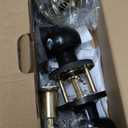 4 Pack Front Door Lock Set,Matte Black Exterior Door Lock Set with Deadbolt,Single Cylinder Deadbolt Lock and Door Knob Set,Keyed Alike Door Knob with Lock&Keys,Round Ball Entry Door Lockset