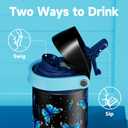 24 oz Insulated Water Bottle for Women: Meoky Glow in the Dark Water Bottle with 2-in-1 Straw and Spout Lid - Leak Proof, Cold for 24 Hours, Fits in Car Cup Holder, BPA-Free for Sports Travel, Moonlit
