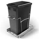 35 Qt Pull Out Trash Can with Lid for Kitchen Cabinets, Soft-Close