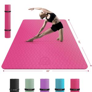 HAPBEAR Extra Large Yoga Mat - 72"x48"/78"x54", 1/4" & 1/3" Thick, Non-Slip, Durable, Eco-Friendly, Wide Exercise Mat for Home Workouts, Yoga, Pilates, Stretching, Meditation (Barefoot Exercise)