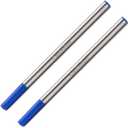 L: 4.3" 109mm, 0.5 mm Tip, Compatible Rollerball Pen Refills Compatible with Waterman #S0112670 / 540951/54090 Ballpen, German Ink, (Blue 2PCS)
