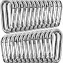 STURME 2" Aluminum D Ring Carabiners Clip D Shape Spring Loaded Gate Small Keychain Carabiner Clip Set Outdoor Camping Mini Lock Snap Hooks Spring Link Key Chain Durable Improved 24 PCS