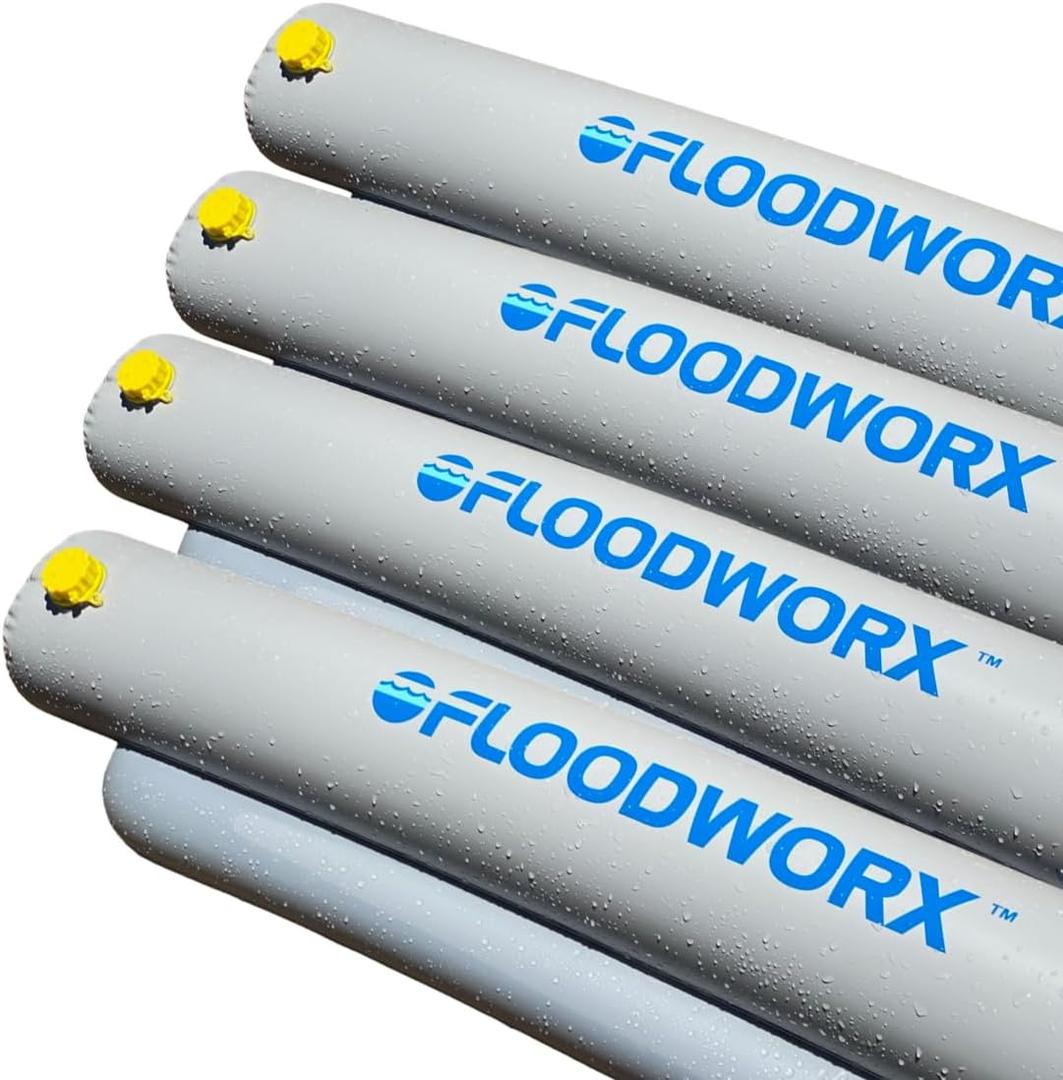 Reusable Flood Barrier & Water Diverter | No Sand Bags, Reusable Flood Protection | Protects Home, Garage, Driveway & Doorway | Flood Prevention Tool | Fast Setup - 4ft x 6in