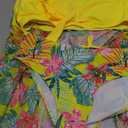 Girls Swimsuit 3 Piece Tropical Print Bikini Set Criss Cross Bathing Suit with Drawstring Quick Dry Cover Up 7-16Y (15-16 Years)