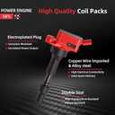 4PCS Upgraded Ignition Coil Pack and Iridium Spark Plug Compatible with 2016-2021 Hyundai Elantra Kona Sonata Hybrid V-eloster Kia Forte Optima Hybrid Soul 2.0L L4 Replaces UF816 93175
