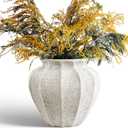 LE TAUCI 11.3" Ceramic Vase, Artisan Large White Ceramic Vase for Modern Farmhouse Home Decor, Substantial & Stable Flower Vase, Living Room & Dining Room Table Centerpiece, Weathered White