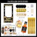 Birthday Decorations for Men,Happy Birthday Banner, 35 Balloons,Photo Booth Props for Boys (Beer)