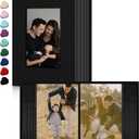 Ejblfe Photo Album 4x6,Linen Cover Slide-in Photo Album Book Can Holds 100 4x6 Photos with 50 Black Sheets for Family,Wedding,Baby and Holiday Pictures (Black)