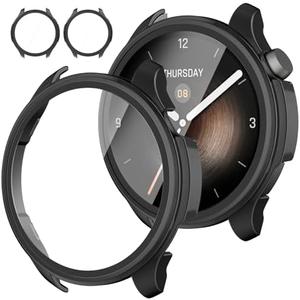 Rc-Z 2-Pack for Amazfit Balance Smartwatch Screen Protector Case, Hard PC Bumper Built-in Tempered Glass Film Face Cover Replacement Accessories for Balance Smart Watch