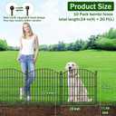 10 Panels No Dig Decorative Garden Fence Animal Barrier - 24 in (H) x 20 ft (L) - Dog Fence Outdoor for Yard, Rabbits and Small Pets - Tall Rustproof Metal Wire Fencing Border for Garden and Patio