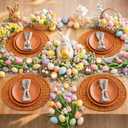 Threehoney Set of 4 Rattan Woven Easter Egg Shaped Placemats Natural Egg Wicker Place Mats Washable Rustic Braided Table Mats for Easter Spring Dining Kitchen Table Decorations Home Party Decoration