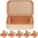 DOITOOL Small Tinplate Storage Box with Hinged Flip-Top Lid 3.74X2.36X0.78 Inches Compact Metal Container for Candy Jewelry Snacks and Small Items