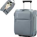 Hanke Underseat Carry On Luggage with Wheels, 17-Inch Small Suitcase Rolling Under Seat Luggage, Lightweight Personal Item Bag with 15.6" Compartment for Overnight & Short Trips, Grey