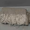 CREVENT 50"X60" Farmhouse Breathable Soft and Warm Classic Throw Blanket for Sofa Couch Bed, Faux Cashmere Home Decoration Throw with Tassles (Coffee)