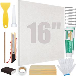 22 Pcs Drywall Repair Kit with 16x16x1/2 Drywall Repair Panel, Sheetrock Hole Patch Kit with Wall Patching Paste, Sanding Block, Putty Knives, to Fill Large Holes for Home Wall Surface Ceiling