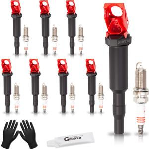 Set of 8 Upgraded Ignition Coil Park and Spark Plugs Compatible with BMW 135i 135is 335i 435i 535i 640i 740i 740Li M235i X1 X3 X5 X6 3.0L 4.4L Replaces UF592