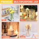PINIWON Mason Jars 8 oz with Lids and Bands, 24 Pack Regular Mouth Half Pint Canning Jars, Small Mason Jars for Jam Jelly Honey DIY Projects, 48 Labels, Brush & String Included
