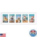 decorUhome 8x24 Picture Frames Collage Wall Decor, Display 5Pcs 4x6 Photos with Mat or 1Pcs 8x24 Unmatted, 5 4x6 Collage Picture Frames for Wall Mounting, White