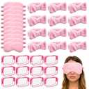 36 Pcs Spa Headband for Women, Makeup Cosmetic Headband for Women 12 Spa Headbands Plush Sleep Eye Mask 12 Clear Cosmetic Bags Sleepover Party Supplies for Girls Christmas Spas Party Favors