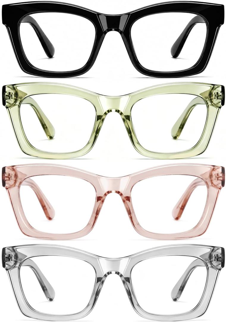 CCVOO Stylish Reading Glasses for Women, Stylish Eyeglasses, Blue Light Readers, Cheaters 3.0