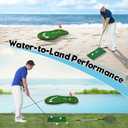 Floating Golf Green for Pool, Patented Pool Golf Game Floating Mat with Ball Retrieve Net/Scoreboard for Party & Training