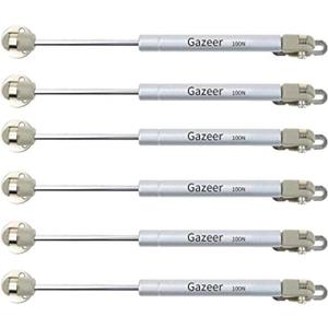 6 Pcs 100N/22.5lb Gas Struts 10inch Cabinet Struts Cabinet Shocks Cabinet Door Lift Pneumatic Support (Silver)
