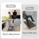 Villsure Kitchen Rugs and Mats, Non Skid Kitchen Runner Rug Absorbent Resist Dirt Kitchen Floor Mat Comfort Standing Mat Made of 100% Polypropylene Machine Washable,17.7"x59",Black (1'6" x 4'11" (Rectangular))