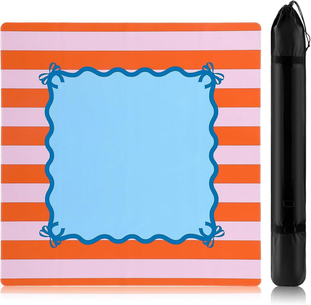 Dunzy 33'' x 33'' Mahjong Mat with Carrying Bag Non Slip Noise Reduction Gaming Mat Rubber Mahjong Table Cover Accessories Gifts for Poker Board Games Dominoes (Navy Blue)