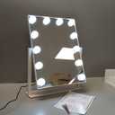 Vanity Mirror with Lights,Lighted Vanity Mirror with 12 Dimmable Bulbs for Dressing Room & Bedroom,3 Color Lighting,Modes Detachable 10x Magnification 360Ratation (White) 14.6" L x 17" W