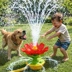 Sprinkler for Kids Outdoor Water Toys: 3 in 1 Flower Toddler Sprinkler Toy, Summer Outside Yard Water Game Toys Attaches to Garden Hose Splashing Fun Toys for 3 4 5 6 7 8 Year Old Boys Girls Gifts