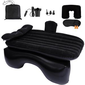 Onirii Inflatable Car Air Mattress Back Seat Bed with Air Pump,55 "x 35" Portable Thickened Car Travel Camping Sleeping Air Mattress Blow Up Bed for Car Universal SUV (Black)