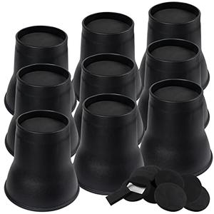 DEDU Bed Risers 6 Inch Heavy Duty 9 Pack, Furniture Risers with Caster Pads Supports Up to 6600 Lbs, Round Couch Risers for Sofas, Couch, Desk or Chair (Black)