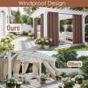 RYB HOME Windproof Outdoor Curtains - Waterproof Blackout Shade Thermal Insulated Drapes for Patio Screen Porch Gazebo Pergola Garage Sun Room, 52 Width x 90 Length, 2 Panels, Mocha