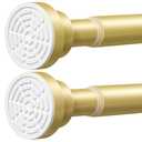 AIZESI Gold Tension Curtain Rod No Drilling 28-50Inch-2PCS,Spring Tension Rod Non-Slip,Bathroom Shower Rod Non-Rust,Adjusatable Tension Rod For Windows Doorway Curtains