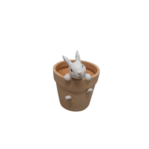 Easter - Spring Flower Pot - Bunny Decor - Easter Decoration - Decorative Garden Pots for Cactus Succulents Planter with Drainage Hole for Home Farmhouse Decor 5.75 x 5 x 7.25 inch Newman House Studio
