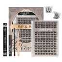 JMS&JMS Lash Clusters Kit Lash Extension Kit with Lash Bond and Seal Eyelash Applictor Lash Remover Eyelash Brush Lash Extension Kit for Beginner (3D BABY SOFIA-8-18mix)