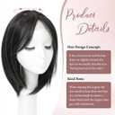 Hair Topper 12inch Clip in Synthetic Hair Toppers for Women with Thinning Hair Lightweight and Breathable 6.5"X6.5" Big Base Toppers Hair Pieces for Women Daily Use Black